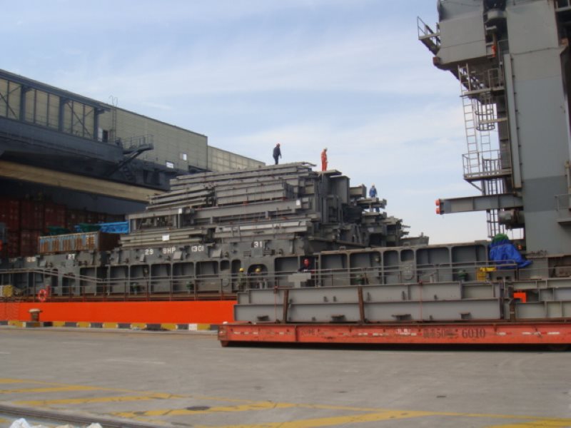 plateworks structures loaded on board vessel